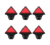 PartyKindom 6 Pièces Bouton Poussoir Triangle 39mm Rouge en Plastique avec Micro Switch, pour Jeux Vidéo Arcade et Panneau de Commande D’arcade, Réactivité Rapide et Toucher Précis, Usage