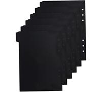 PartyKindom 6 pièces Diviseurs de Cahier PP Noir Lot de Intercalaires Pratiques pour Organiser Documents Rapports et Présentations Accessoires de Bureau Utiles