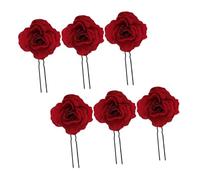 PartyKindom 6 pièces Épingles à Cheveux Roses Forme de Fleur pour Mariage Accessoires de Coiffure Élégants Décoration de Cheveux Rouge