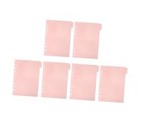PartyKindom 6 pièces Intercalaires Détaillables Lot de Onglets de Séparation pour Carnet Accessoire Pratique pour Organisation des Documents Couleur Rose Pêche