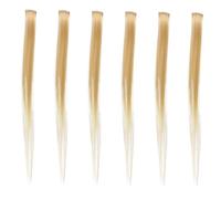 PartyKindom 6 pièces Lot de Extensions de Cheveux Synthétiques Dégradés Mèches Colorées Dorées Adaptées aux Femmes et Filles Postiches pour Coiffures de Fête Faciles à Coiffer et