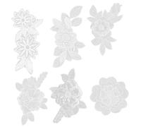 PartyKindom 6 pièces Lot de Patches Dentelle Blanche à Coudre Motif Floral Appliques Couture pour Vêtements Sacs Chaussures et Projets DIY Décoratifs Élégants et Faits Main