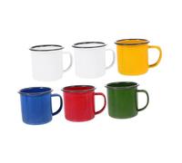 PartyKindom 6 pièces Lot de Tasses Émaillées Colorées Épaisses Résistantes Chaleur pour Café Thé Vin Eau à Tasse Émail et Décorative