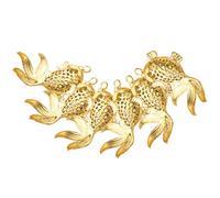 PartyKindom 6 pièces Pendentifs Petits Porte Clés Laiton Creux Pendentifs Vintage Poisson pour Porte Clés Voiture Charms DIY Décoratifs Élégants et Originaux