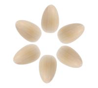 PartyKindom 6 pièces Œufs à Peindre Décoration Durable de Pâques Créatif DIY pour Adultes Ornements Naturels Non Peints pour Activités Manuelles