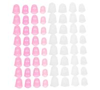 PartyKindom 64 Pièces Silicone Finger Protectors Ergonomic Non Slip Fingertip Covers For Guitar Ukulele Mandolin Bass Beginners And Sewing Soft Flexible Silicone Finger Guards For Stringed