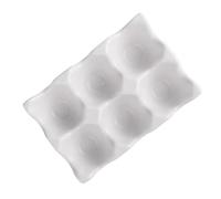 PartyKindom 6grilles Boîte à Œufs Céramique à Récipient De Stockage Œufs Pour Réfrigérateur Boîte De Rangement Blanc