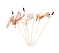 PartyKindom 6pièces Bâtons De Jeu Interactifs pour Chat Jouets Plumes pour Chaton Lot de Poteaux Style Mixte
