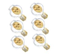 PartyKindom 6pièces Bouteilles Verre Vides pour Eau Bénite Récipient Sacré pour Église Rechargeable avec Couvercle Doré Lot