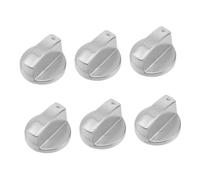 PartyKindom 6pièces Lot De Boutons De Cuisinière Ronds Alliage De Zinc Métal Brossé Pour Cuisinière à Gaz Argent