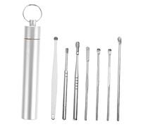 PartyKindom 7 Pièces Costume de choix d'oreille Suppression trousse cueilleur nettoyage pour -oreilles dissolvant de cérumen kit de retrait de cérumen Acier inoxydable