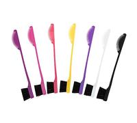 PartyKindom 7 pièces Kit Pinceaux Maquillage Double Tête Brosse à Sourcils Peigne Cils et Pinceau Coloration Cheveux pour Coiffure Naturelle et Finition Soignée