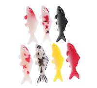 PartyKindom 7pièces Lot de Poissons Rouges Artificiels Plastique Figurines De Poissons Rouges Flottants pour Aquarium Bassin Fontaine Bain Oiseaux