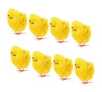 PartyKindom 8 pièces Lot de Mini Poussins de Pâques Peluche Jaune Décoration Douce et Fluffy pour Maison Bureau Jardin et Créatifs