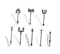 PartyKindom 8 pièces Mini Lampadaires Décoratifs pour Maquette Réalistes Modèle de Scène Éclairage Miniature pour Jardin et Décor de Paysage