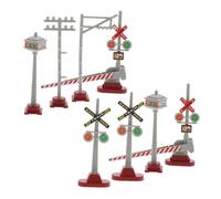 PartyKindom 8 pièces Modèle de Signalisation Ferroviaire pour Table de Sable Accessoires de Train Miniature pour Décor de Paysage Feux de Signalisation et Poteaux Réalistes pour Modélisme