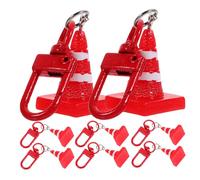 PartyKindom 8 pièces Porte Clés Cône de Circulation Décoratif Lot de Pendentifs Suspendus Rouges Accessoires Suspendus pour Sacs et Clés Original pour Fêtes et