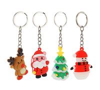 PartyKindom 8pièces Porte-clés Pvc Cartoon De Noël Avec Cloches Colorées Décorations Festives Pour Clés Et Téléphones