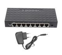 PartyKindom Adaptateur Répartiteur Ethernet Ports Mbps Plug and Play avec Reconnaissance Intelligente et LED Indicatrices Compatible Mbps pour Bureau et Réseau Domestique Alimentation Noir