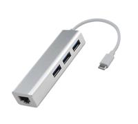 PartyKindom Adaptateur Type-c Ports USB Hub Connecteur Ethernet pour Ordinateur Et Ordinateur Portable Compatible avec Et Versions Antérieures Blanc