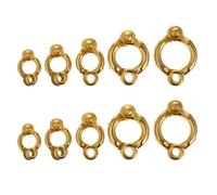 PartyKindom Anneaux de Jambe Ouverture Facile pour Perroquets 10pcs en Métal Or Accessoires Oiseaux pour Dressage et Entraînement en Extérieur
