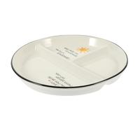 PartyKindom Assiette Céramique Divisée Compartiments Assiette Dessert Multifonctionnelle pour Salades et Plats Service Repas Couleur Jaune Soleil