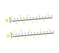 PartyKindom Autocollant Mural Mesure Hauteur Pour Garçon Et Filles Étoiles 30x45 Cm Pvc Solide Décoration Chambre Garçon Et Filles Tableau De Croissance 2 Feuilles