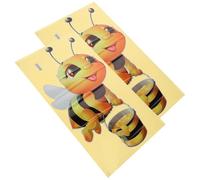 PartyKindom Autocollants Muraux Abeilles Design Cartoon Jaune 2 Pièces, Décorations Murales Amovibles en Pvc pour Chambre D'garçon et Filles pour Décoration Maison et