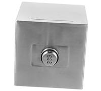 PartyKindom avec Serrure Pots d'argent Code Banque d'argent Banc de Piggy pour Enfants pièce de Monnaie Unique sûre décor de Cochon Acier Inoxydable Silver