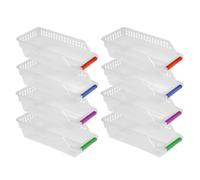 PartyKindom Bac de Rangement en Plastique pour Réfrigérateur et Congélateur 8pcs Ouverture Large et Design Flexible pour Fruits et Légumes Couleur Aléatoire