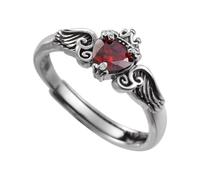 PartyKindom Bague En Zircon Cœur Couronne Ailes Vintage Femme Rétro Bijoux Pour Doigts Taille Unique