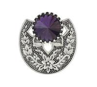 PartyKindom Bague Ethnique en Alliage Cristal Violet Gravé, Bijou Délicat Femme, Style Bohème Fleur Sculptée, Taille Unique, Accessoire Quotidien Élégant