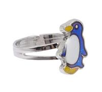 PartyKindom Bague Humeur Pingouin Ajustable Ouverte en Alliage Solide pour Femmes, Bijou pour Occasions Spéciales, Anneau Changeant de Couleur, Bijou D'animaux Élégant