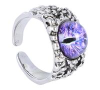 PartyKindom Bague Ouverte Unisexe Œil Maléfique en Fer Pourpre Ajustable Décorative Style Vintage pour Occasions Spéciales et Retour la Maison