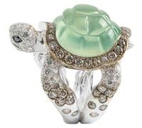 PartyKindom Bague Tortue Ajustable Bijoux Tortue Fantaisie en Alliage Vert Clair, Bague Femme pour Plage et Sorties, Taille 9, Design Original Animal Marin