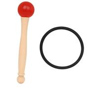 PartyKindom Baguette pour Bol Chantant Bois avec Anneau Caoutchouc Rouge Portable pour Bol Cristal et Instruments de Percussion et Confortable pour Débutants et Musiciens