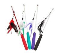 PartyKindom Baguette Rétractable pour avec Plumes Colorées Interactif pour Activité des Accessoire de Jeu Durable et