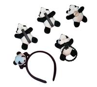 PartyKindom Bandeau Panda 5 Pièces Ensemble Taille Unique Ensemble Accessoires Cheveux Épingle à Cheveux Panda Fête Vacances Hiver Noël