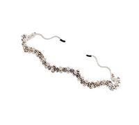 PartyKindom Bandeau vague accessoires de cheveux pour femmes perlé bandes casque hair charms hair toppers turban couvre-chefs en perles couvre-chef de mariée en perles Alliage de zinc blanche