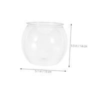 PartyKindom Bocal à Poisson Rond Transparent Imperméable Imitaion pour Turtles et et Décoratif pour Bureau