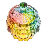 PartyKindom Bocal en Verre Européen 200Ml Pot à Bonbons Coloré Bonbonnière en Verre Décoratif Couvercle Rangement Bijoux Utilisation Multi-Usage