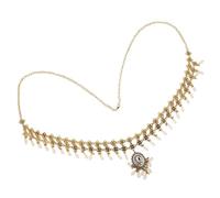 PartyKindom Boho Waist Chain Jewelry With Geometric Rhinestone Tassels Retro Ethnic Exotic Belt For Women Lightweight Alloy Waist Chain For Dance Parties And Casual Outfits