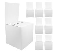 PartyKindom Boîte à Billets 8 Pièces pour Collecte de Dons Sécurisée de Tombola en Papier Blanc Multifonctionnelle Simple et Stylée et Événements Festifs