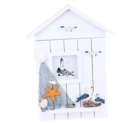 PartyKindom Boîte à Clés Murale Bois Style Maison Organisateur De Clés pour Entrée Décoration Murale avec Crochets