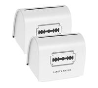 PartyKindom Boîte à Déchets pour Rasoir 2 Pcs en Tôle Robuste et Pratique, Design Simple et Forme Unique, pour Salon de Coiffure ou Usage Domestique