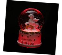 PartyKindom Boîte à Musique Licorne avec Boule Cristal Lumineuse Ornement Décoratif de Bureau et Chambre Globe Musical Lumineux pour Décoration Intérieure Cadeau Fille