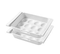 PartyKindom Boîte de Rangement à Tiroir 2pcs en Plastique Pp Blanc, Facile à Installer, Économise de L'espace, pour Œufs et Légumes le Réfrigérateur la Maison