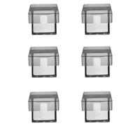 PartyKindom Boîte Étanche de Protection Prise Type 86 Auto-adhésive Lot de 6 Caches Prises Murales Transparents Noirs Protection Anti-éclaboussures Domestiques et Industrielles