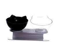 PartyKindom Bol à Nourriture pour Chat Inclinable avec Protection du Cou Écuelle Plastique Adorable pour Nourriture et Eau Bol pour Animaux de Compagnie Transparent et