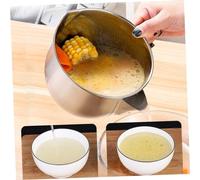PartyKindom Bol Filtre à Graisse Acier Inoxydable avec Couvercle et Brosse Séparateur Dhuile pour Soupe et Sauce Outil Cuisine Maison et Restaurant